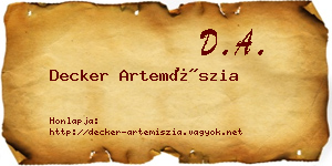Decker Artemíszia névjegykártya